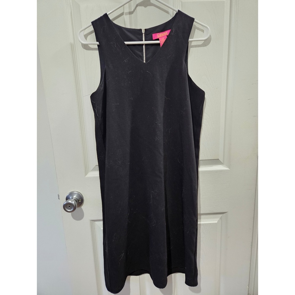 Catherine Catherine Malandrino Black V-Neck Sleeveless‎ Shift Dress Size 6